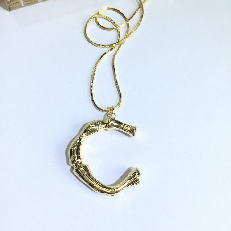 Bubble Letter Necklace Gold Color Snake Chain Choker Collar Necklaces for Women