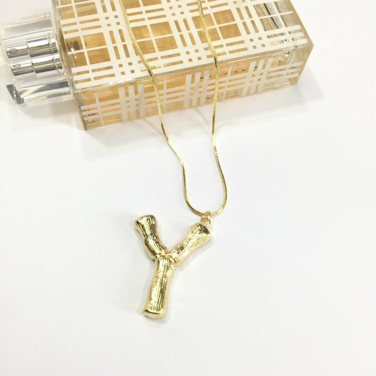 Bubble Letter Necklace Gold Color Snake Chain Choker Collar Necklaces for Women