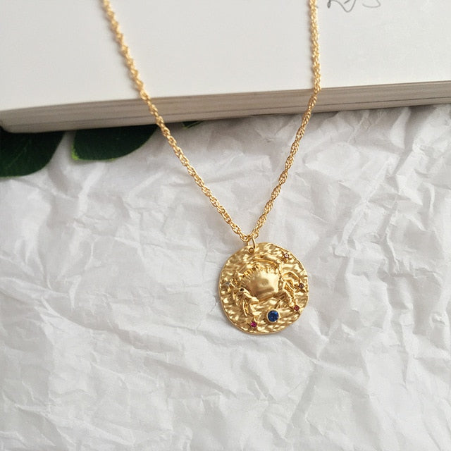 12 Zodiac Necklace Gold Necklace for Women Jewelry Party Gift
