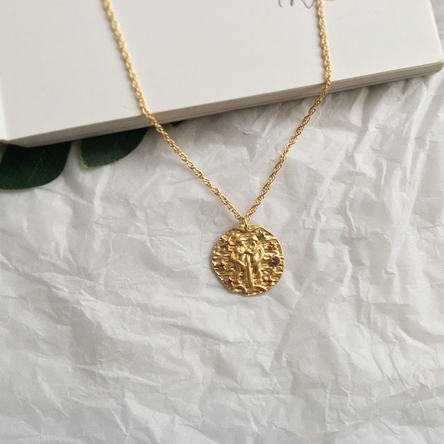 12 Zodiac Necklace Gold Necklace for Women Jewelry Party Gift