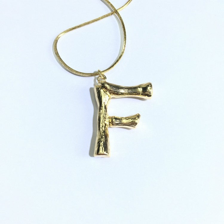 Bubble Letter Necklace Gold Color Snake Chain Choker Collar Necklaces for Women