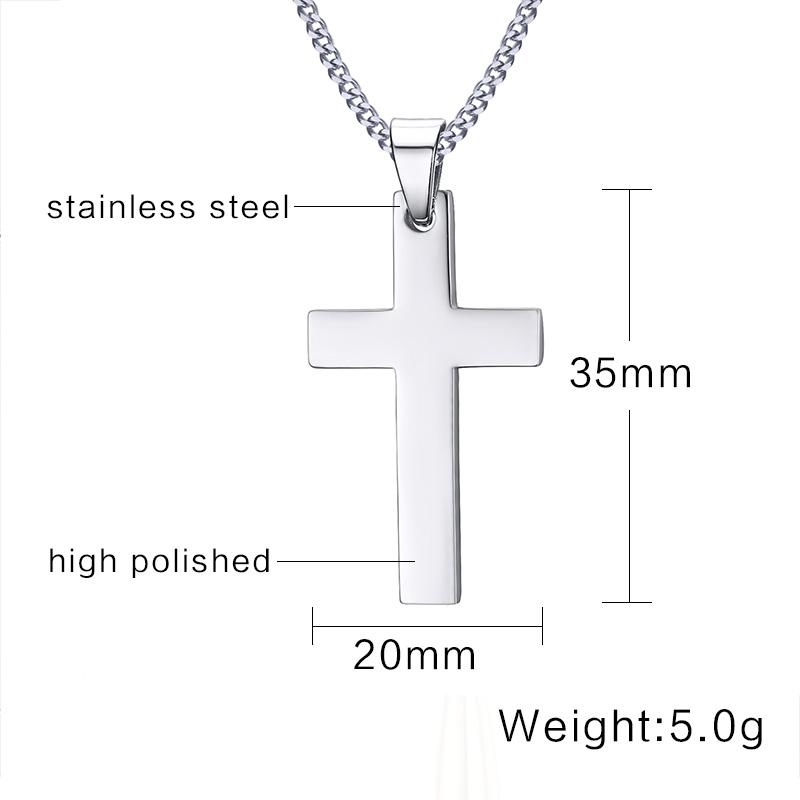 Classic Mens Cross Pendant Necklace 24