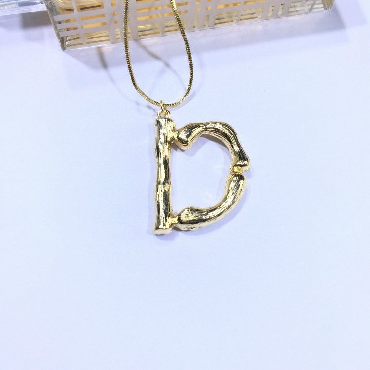 Bubble Letter Necklace Gold Color Snake Chain Choker Collar Necklaces for Women