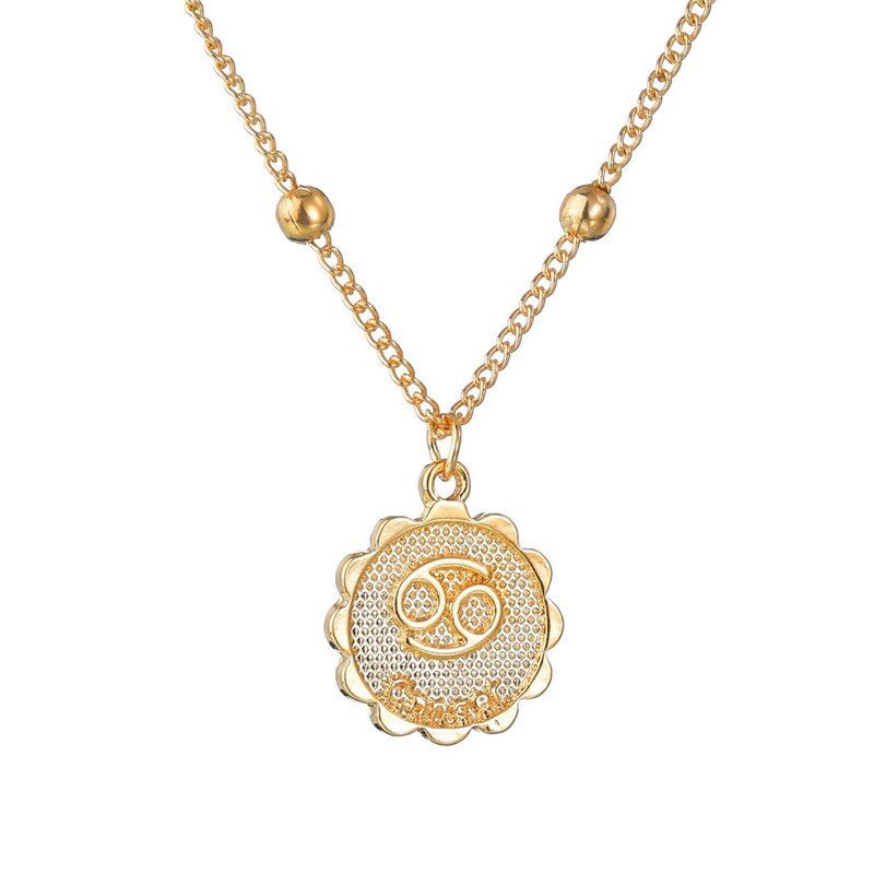 12 Constellations Gold Necklace for Women Trendy