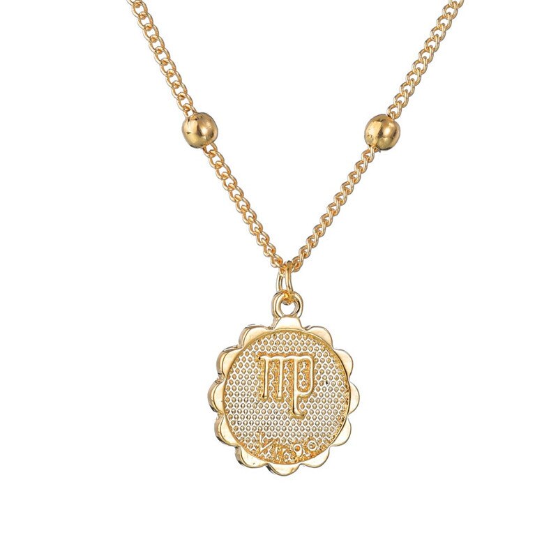 12 Constellations Gold Necklace for Women Trendy