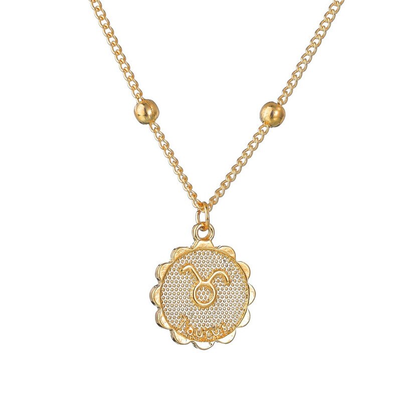 12 Constellations Gold Necklace for Women Trendy