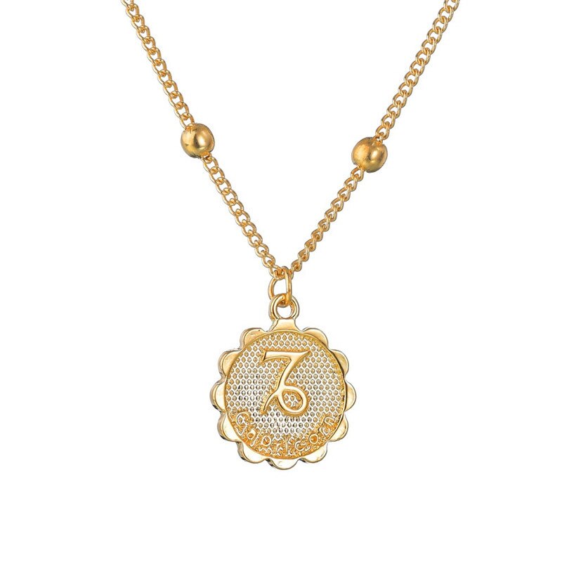 12 Constellations Gold Necklace for Women Trendy