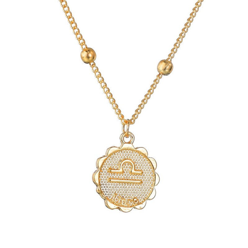 12 Constellations Gold Necklace for Women Trendy