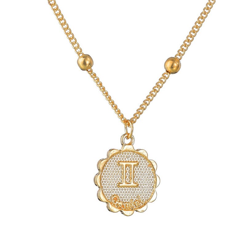 12 Constellations Gold Necklace for Women Trendy