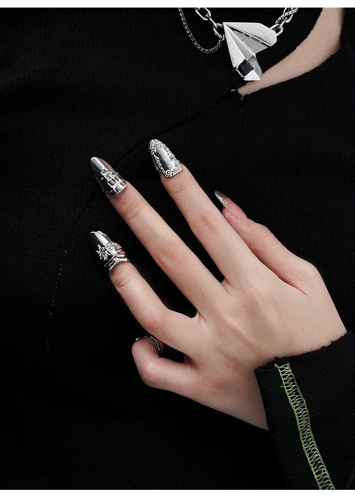 Mechanical Style Nail Ring Adjustable Ring