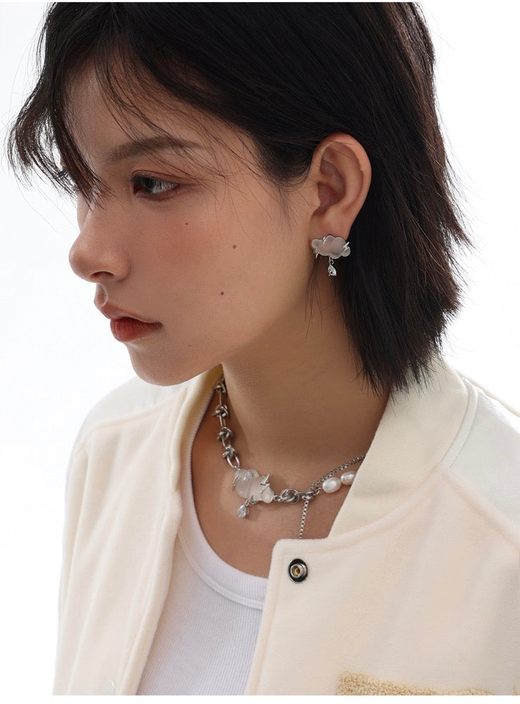 Silver Needle Cute Premium Design Silver Earrings for Women Of The Cloud Series