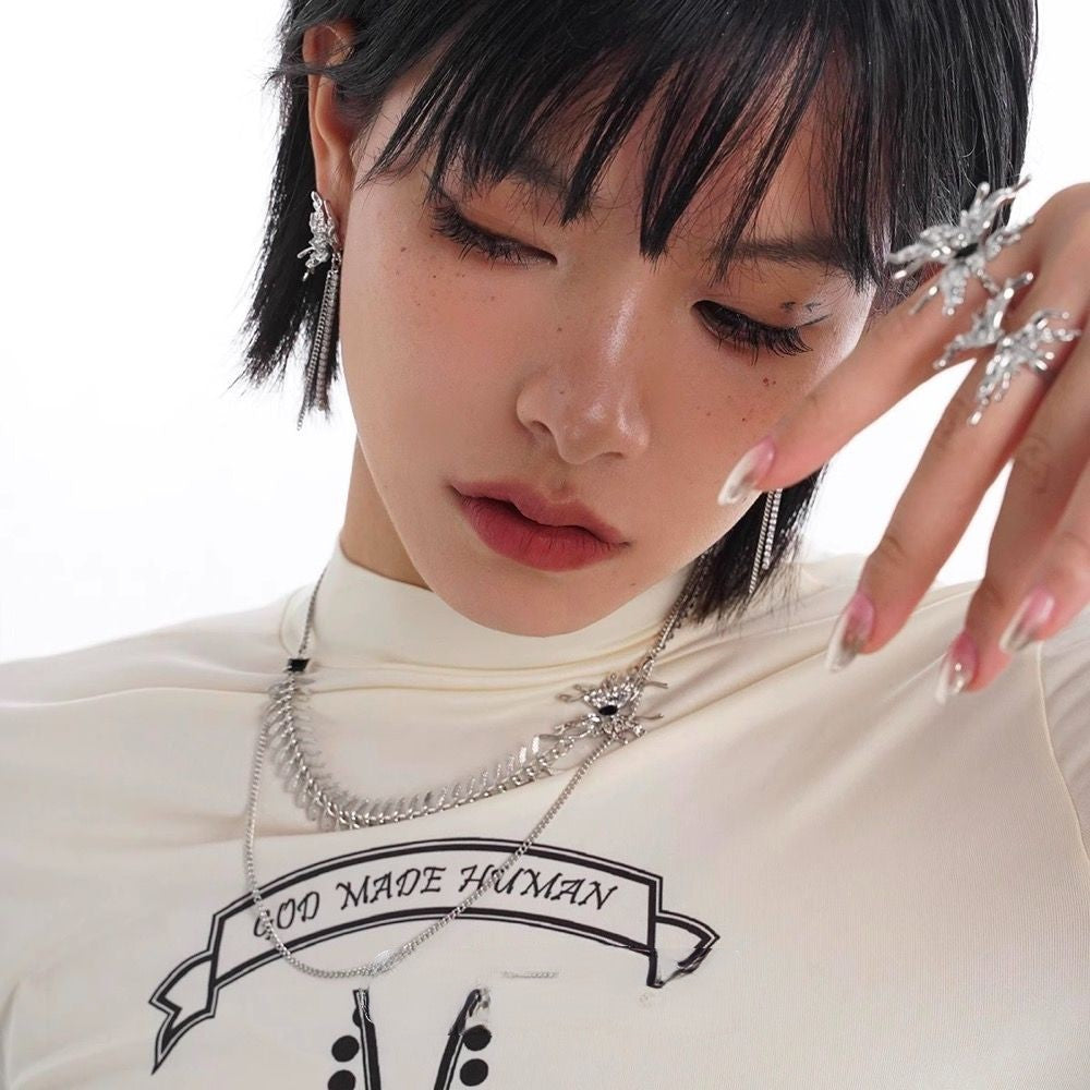Biochemical Butterfly Black Zircon Necklace Multilayer Clavicular Chain