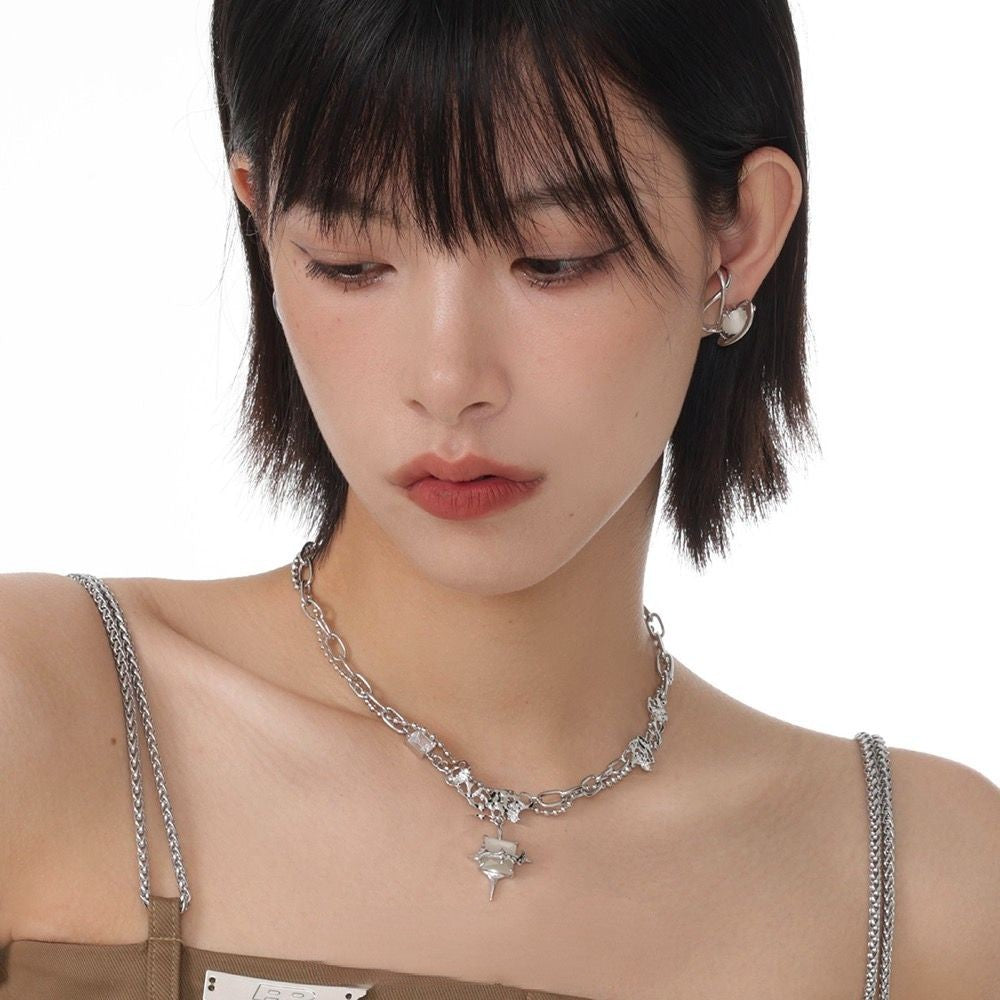 Star Eye Series Temperament Cat Eye Show White Collar Chain