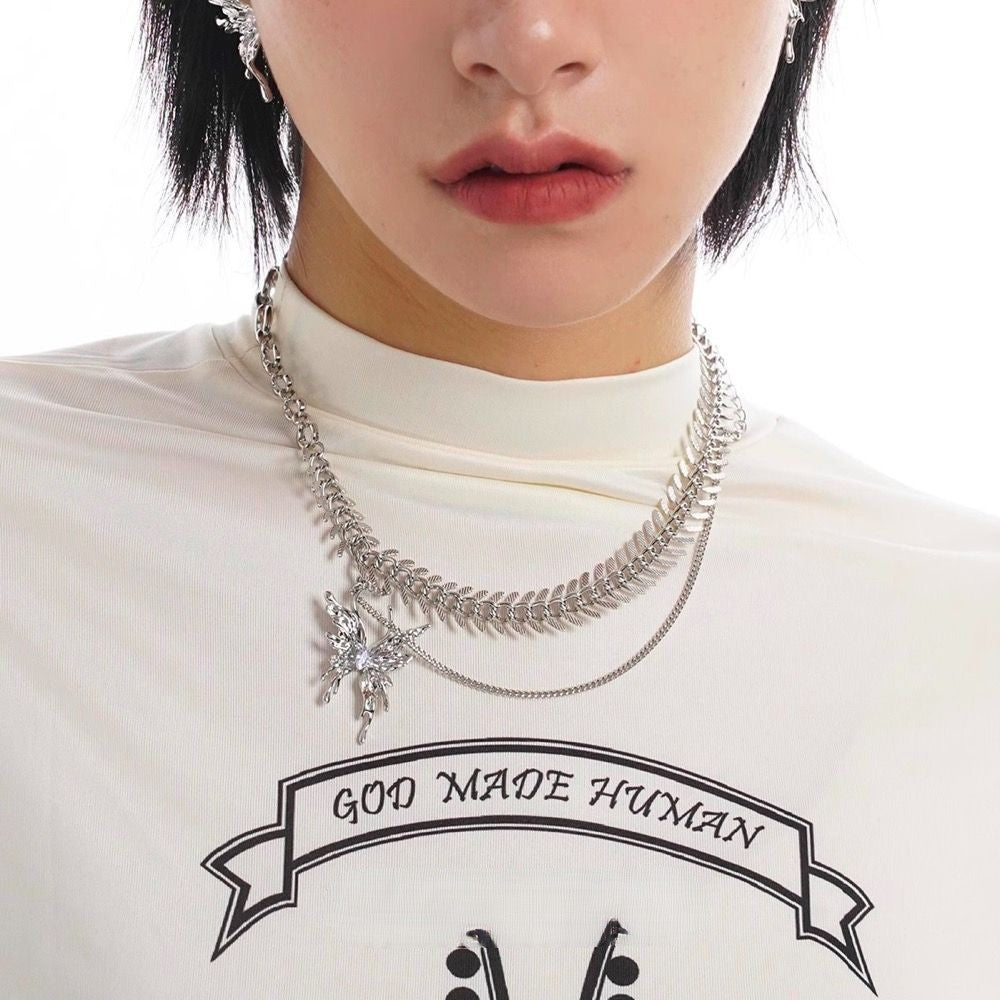 Biochemical Butterfly Necklace Collarbone Chain