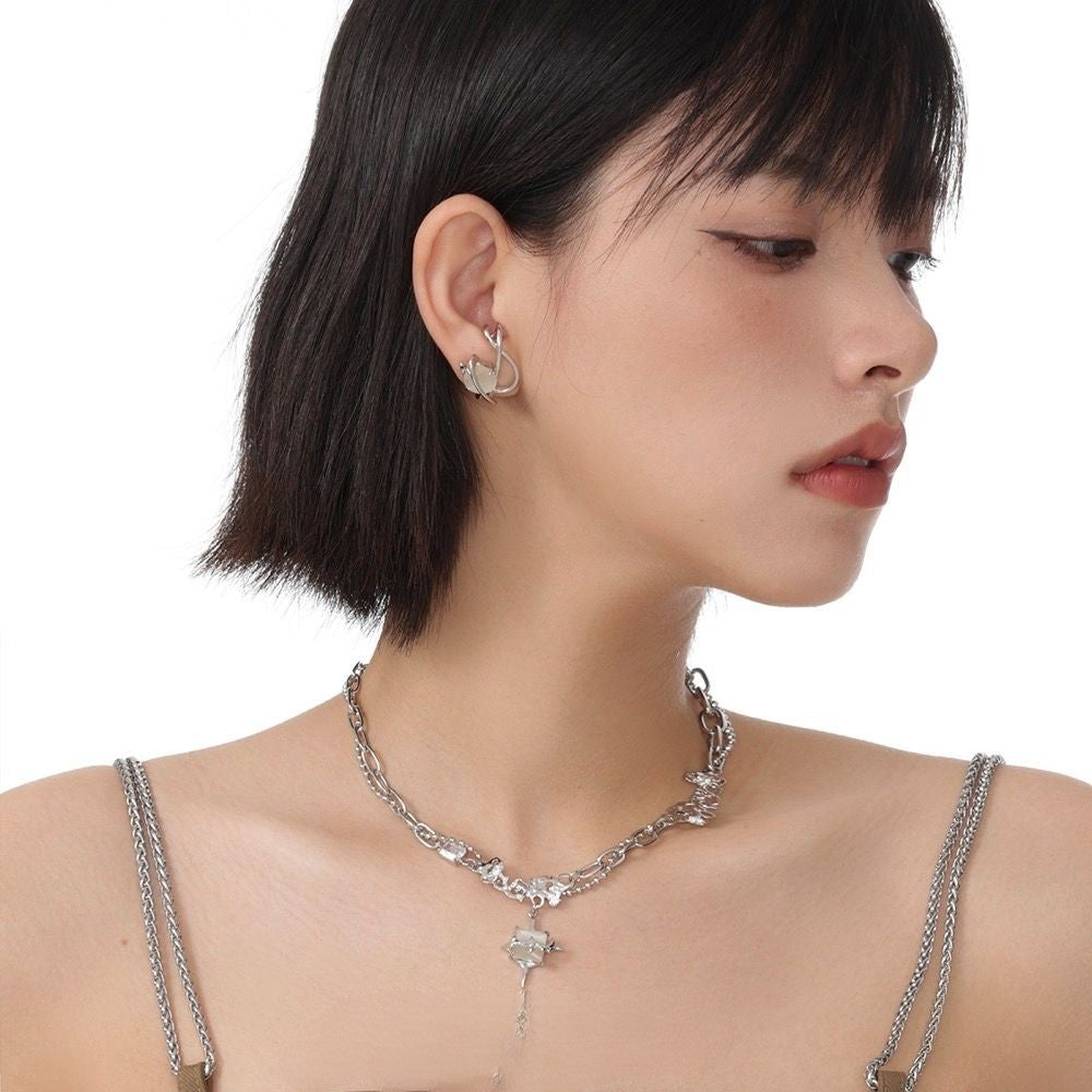 Star Eye Series Temperament Cat Eye Show White Collar Chain
