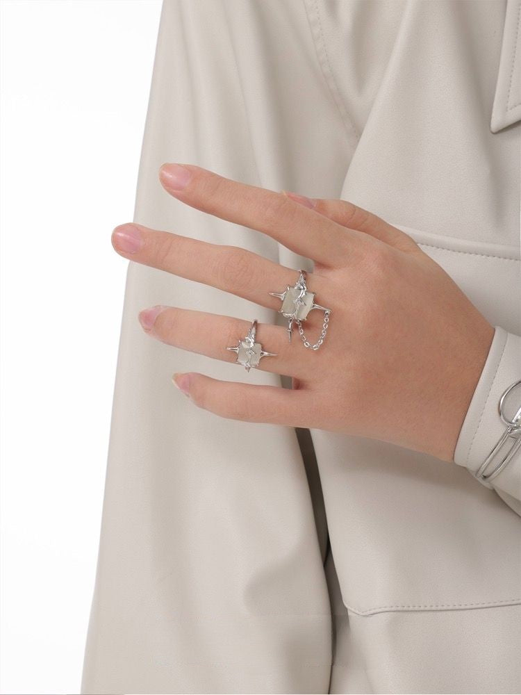 High Street Adjustable Pair Silver Rings for Women