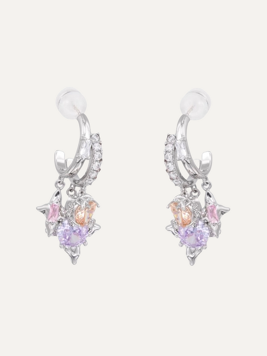 Mysterious Series Romantic Colorful Silver Earrings for Women