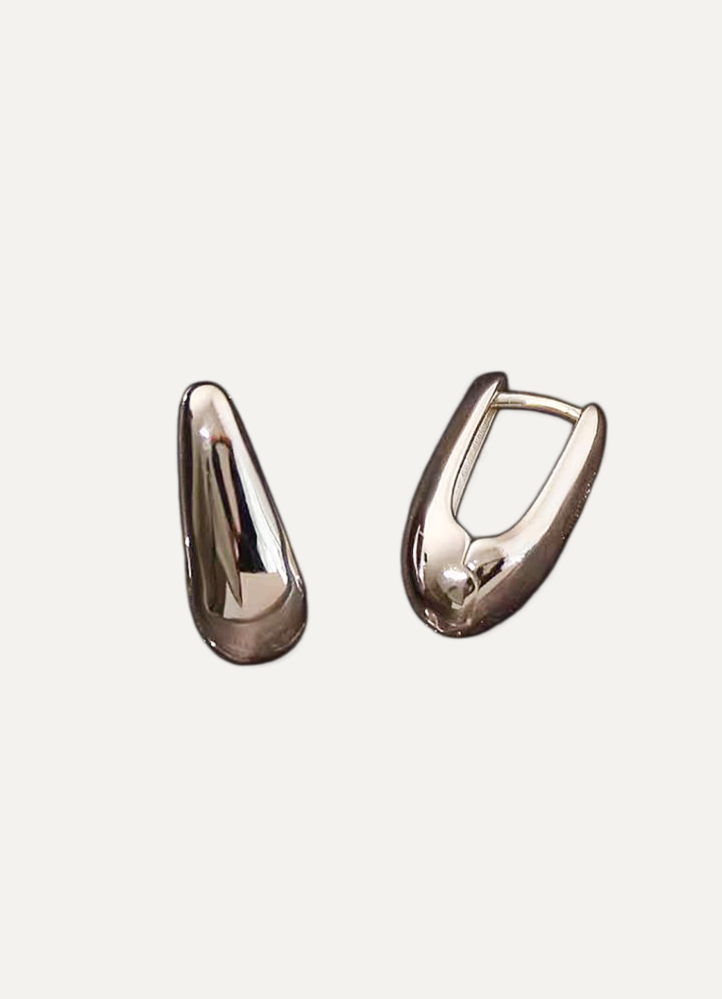 Chunky U-Hoop Earrings – Gold / Silver Polished Huggies