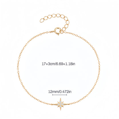 Octagonal star diamond bracelet