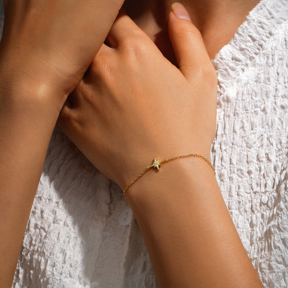 Octagonal star diamond bracelet