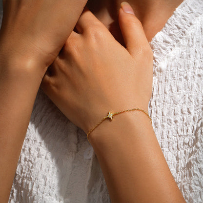 Octagonal star diamond bracelet