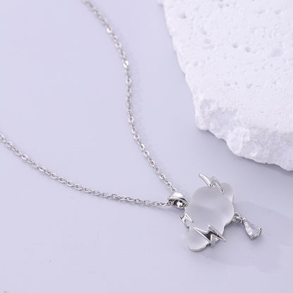 Cloud Lightning Necklace – Gold / Silver with Crystal Raindrop