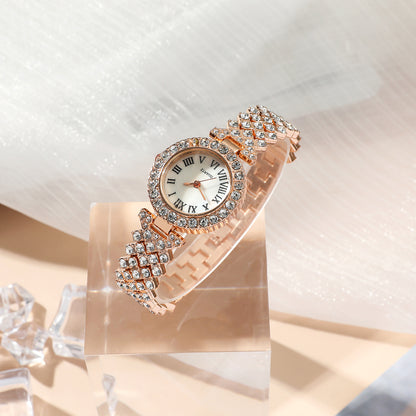 Fashion Wristwatch Women Ring Necklace Earring Bracelets Jewelry Gift Set For Ladies