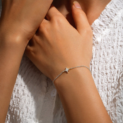 Octagonal star diamond bracelet