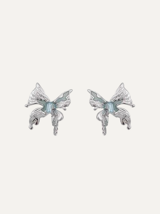 Dissimilarity Butterfly Series Silver Earrings for Women