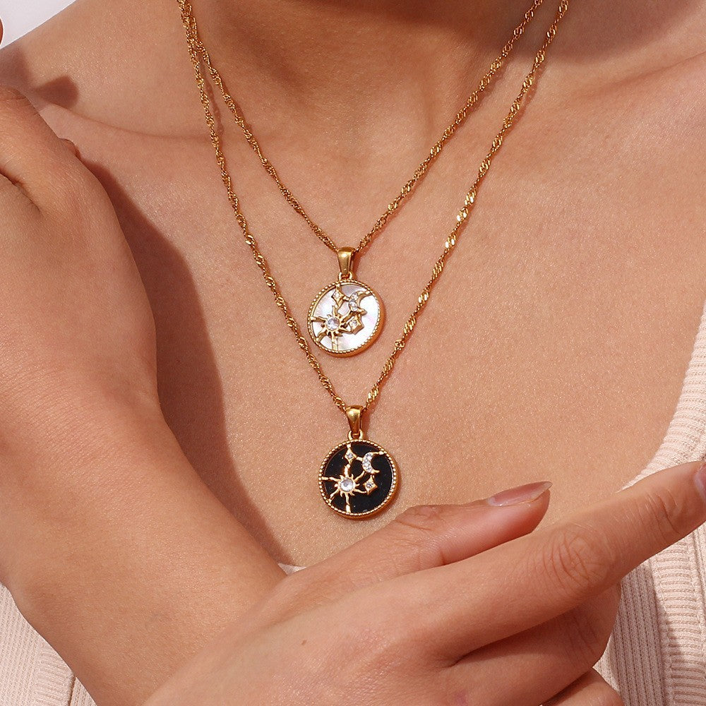 Gold Plated Sun Star Heart Necklace for Women