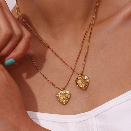 Gold Plated Sun Star Heart Necklace for Women