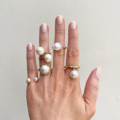Gold Plated Pearl Ring Sets for Women
