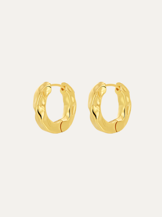 Wrinkled Gold Hoops Earrings For Women Trendy