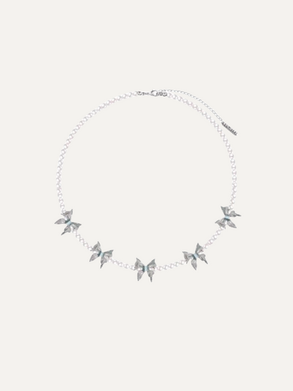 Dissimilarity Butterfly Pearl Necklace Collar Chain