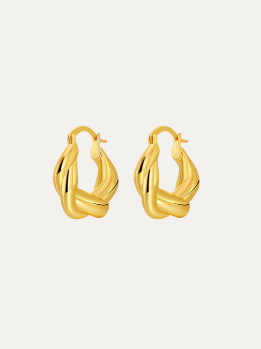 Twist Gold Hoops Earrings For Women Trendy
