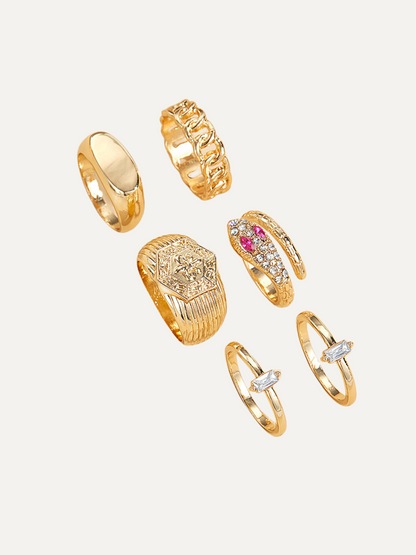 Gold-plated Snake Ring Sets for Women