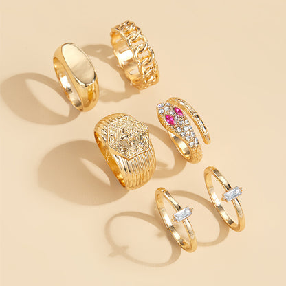 Gold-plated Snake Ring Sets for Women