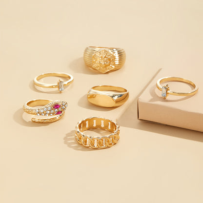 Gold-plated Snake Ring Sets for Women