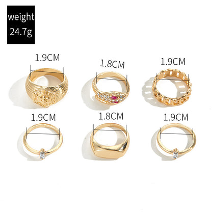 Gold-plated Snake Ring Sets for Women