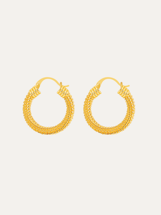 Rough Gold Hoops Earrings For Women Trendy