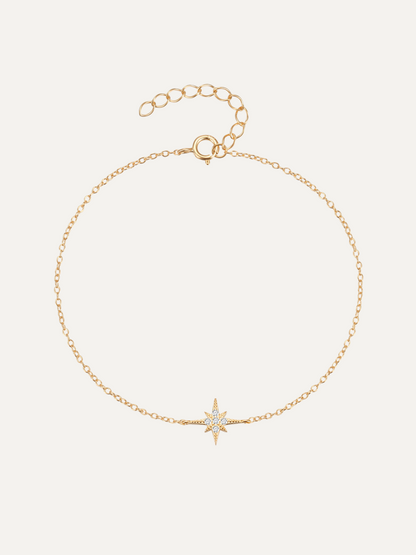 Octagonal star diamond bracelet