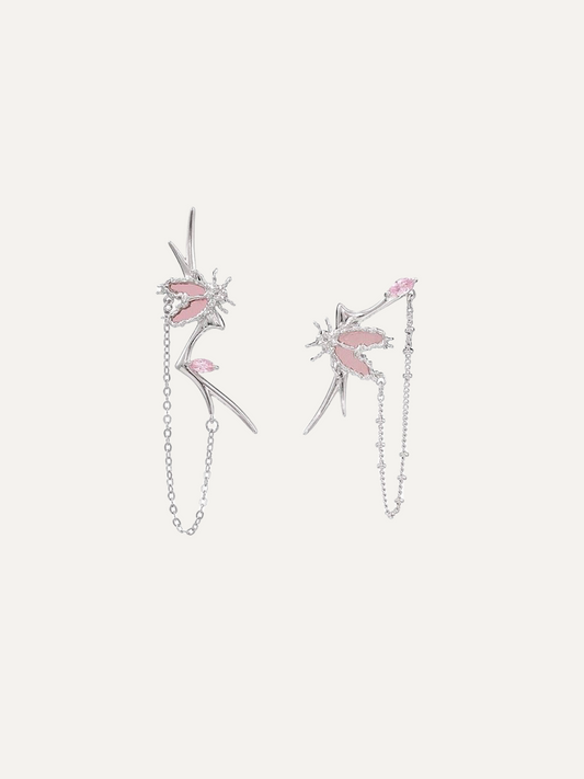 firefly Series Bee Niche Sterling Silver Earrings for Women Asymmetrical Earrings