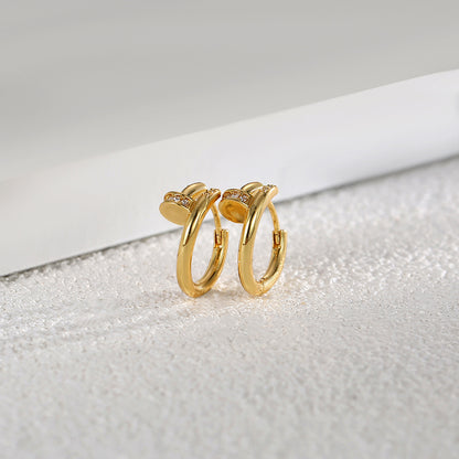 Gold Plated Diamond Gold Hoops Earrings For Women Trendy