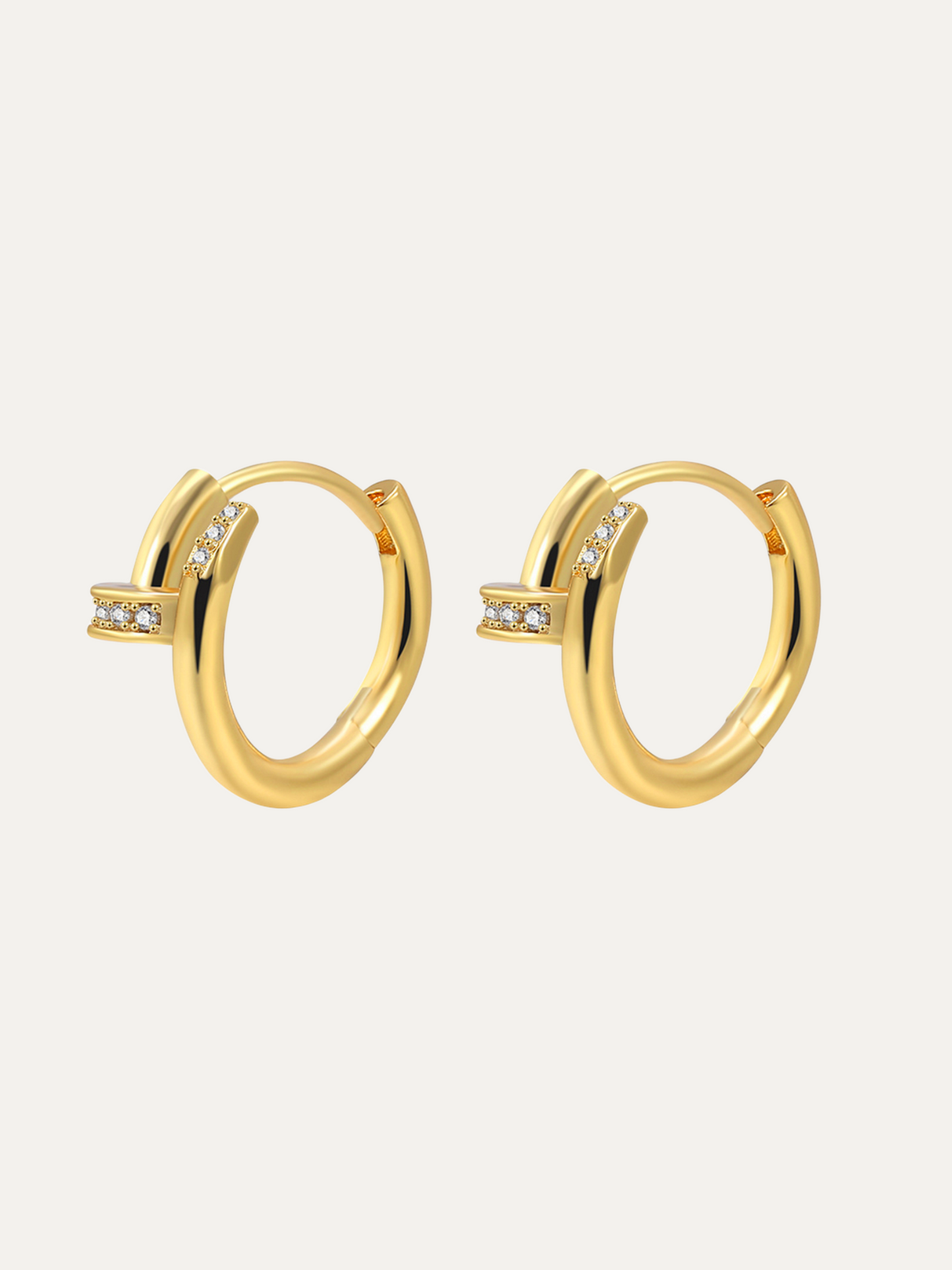 Gold Plated Diamond Gold Hoops Earrings For Women Trendy