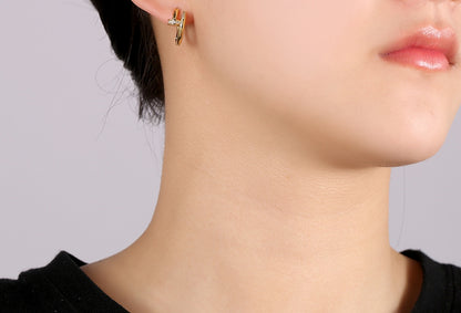 Gold Plated Diamond Gold Hoops Earrings For Women Trendy