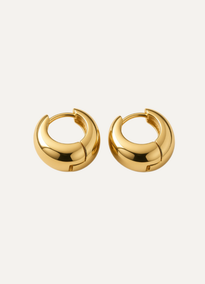 Chunky Teardrop Huggie Earrings – Gold / Silver
