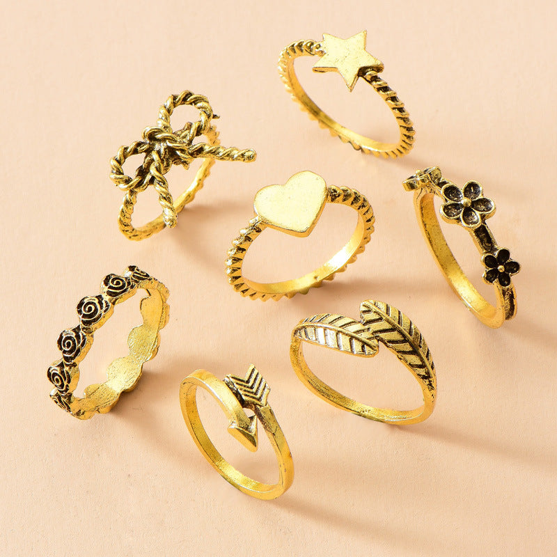 Pentagram Butterfly Gold Plated Silver Plated Stacking Ring