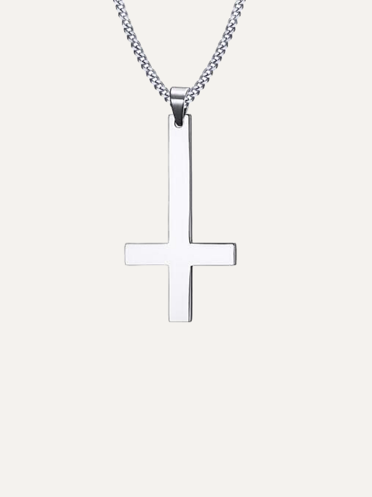Men St Peter's Inverted Cross Pendant Necklace