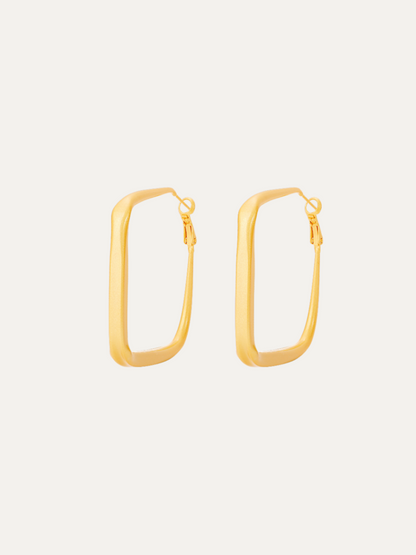 Frosted Geometric Gold Hoops Earrings For Women Trendy