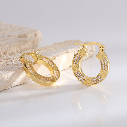 Diamond Gold Plated Earrings For Women Trendy